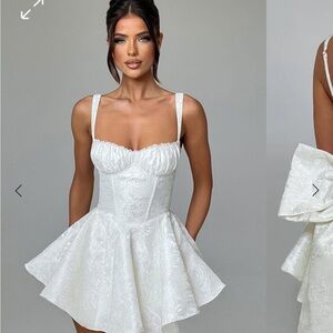 White Women's Dress with bow